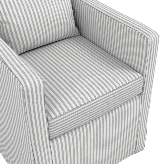 Wyld Haus Isabella Grey and White Stripe Upholstered Armchair