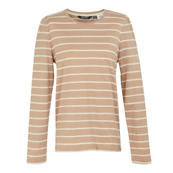 Regatta Women's Federica II Stripe Long-Sleeved T-Shirt - Warm Taupe/Light Vanilla