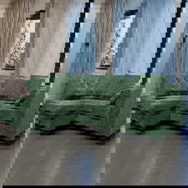 Furnishings For Less Monaco Chenille Fabric 4 Seater L Shaped Corner Sofa