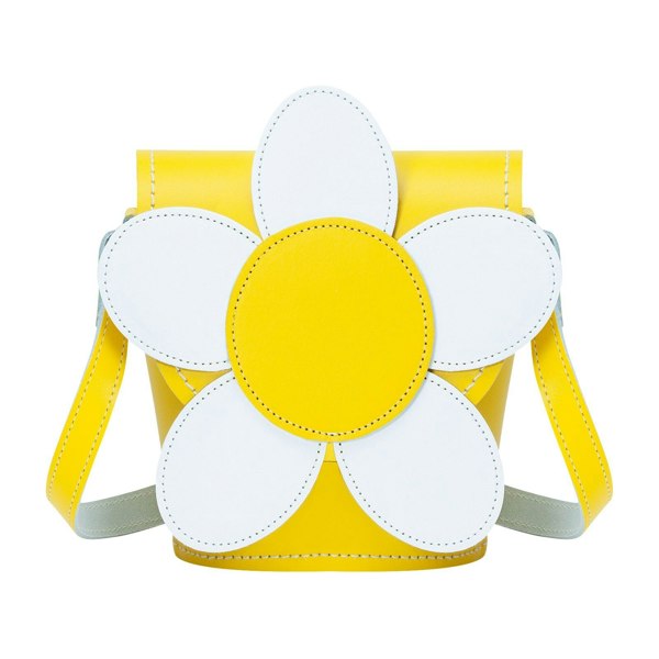 Zatchels Handmade Leather Daisy Barrel Bag - Pastel Yellow