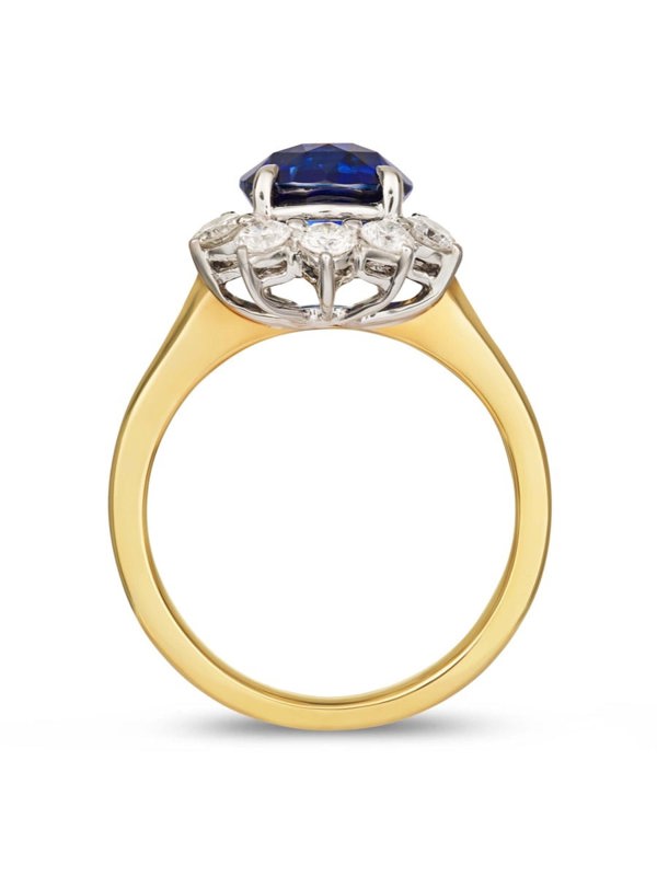 Gemdaia Luxury Royal Blue Sapphire Engagement Ring