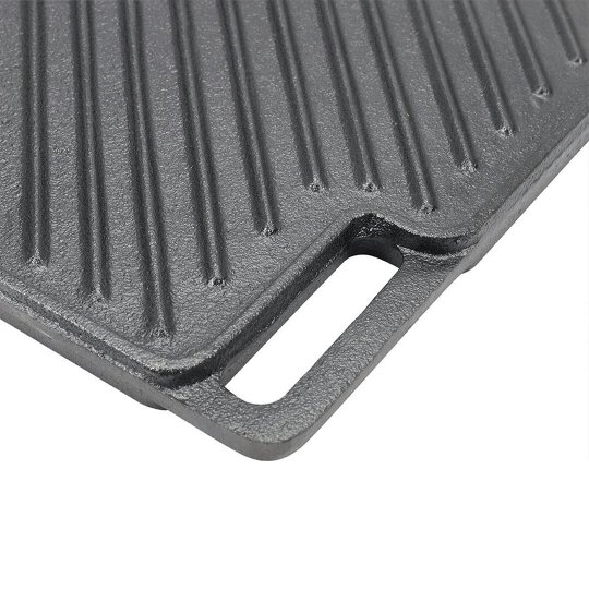 Havendro 46cm Griddle Plate Cast Iron Reversible BBQ Skillet Fry Pan Grill Double Sided