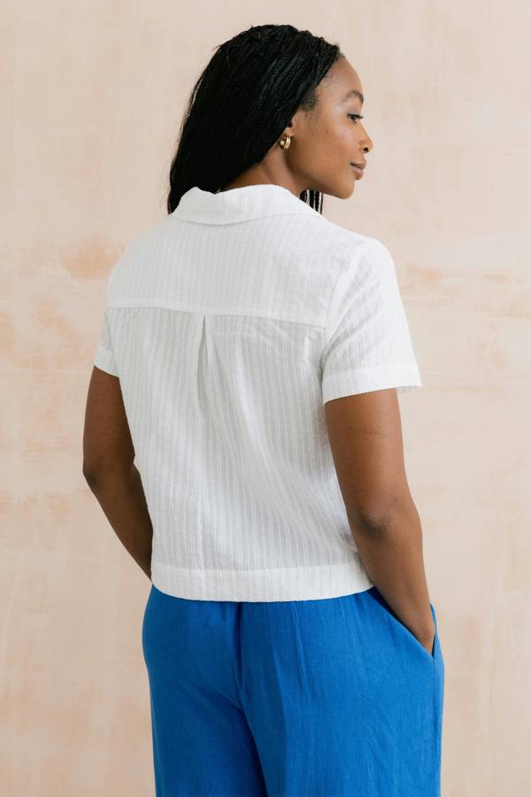 Lily & Me Pippa Embroidered Cotton Shirt White