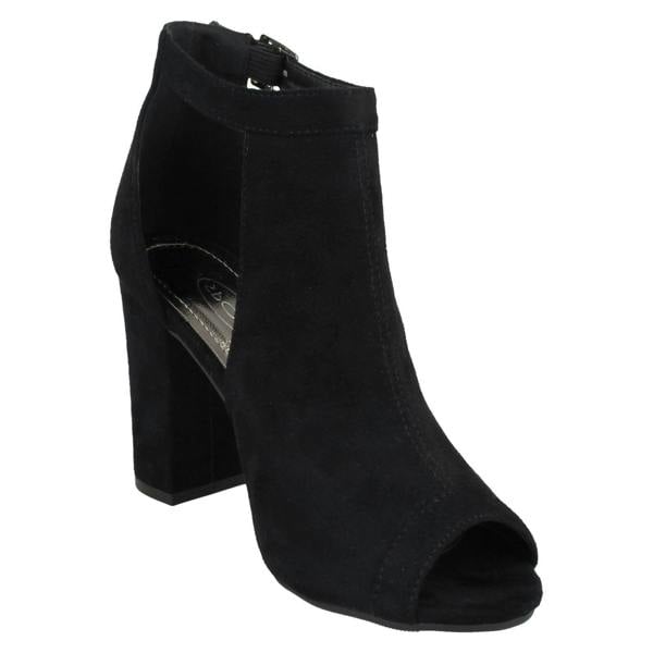 Spot On Ladies Spot On Mid Chunky Heel Covered Vamp Sandals
