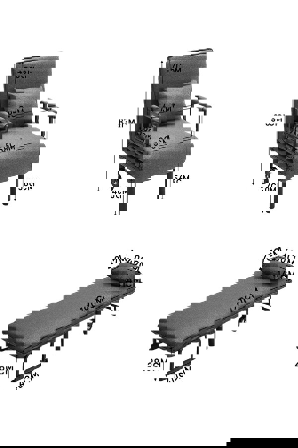 Living and Home 3-in-1 Lounge and Sofa Bed with Wheels
