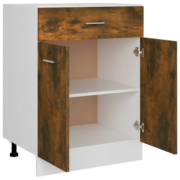 Berkfield Drawer Bottom Cabinet Smoked Oak 60x46x81.5 cm Engineered Wood