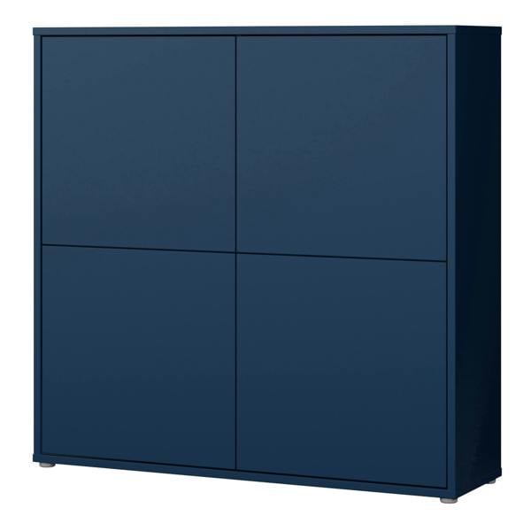Furniture To Go Alice Springs 4 Door Large Storage Cabinet with Push-to-Open Doors in Night Blue