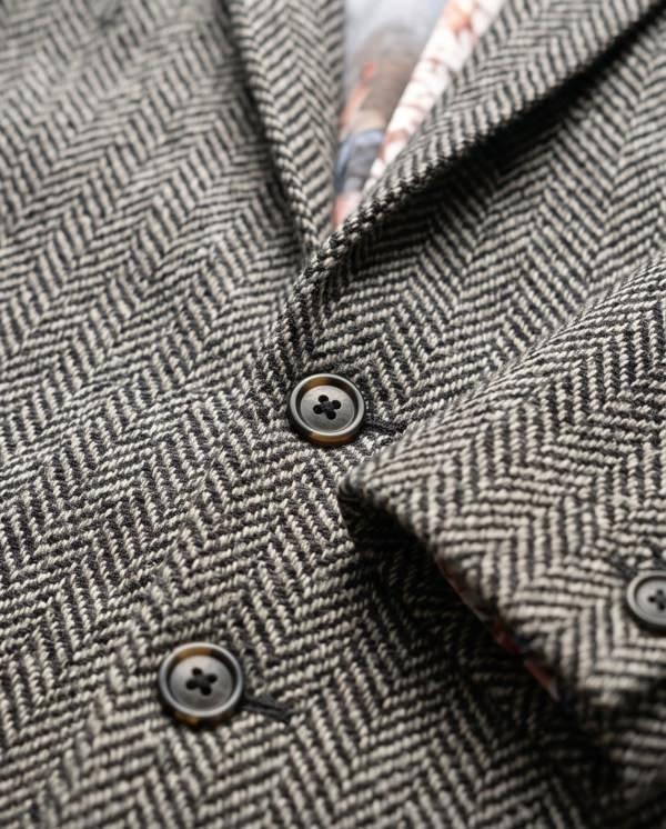Pamoni Men's Herringbone Wool Blend Coat