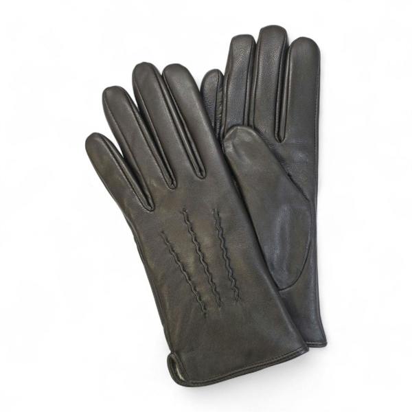 Infinity Leather Womens Italian Leather Winter Stitch Line Design Soft Wool Lining Gloves - L-GLV-301