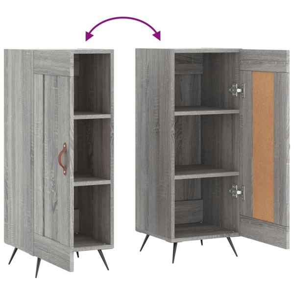 Berkfield Sideboard Grey Sonoma 34.5x34x90 cm Engineered Wood