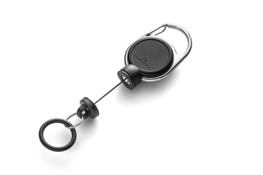 Durable Secure Magnetic Carabiner Badge Reel for Keys & Hand Sanitiser | Black
