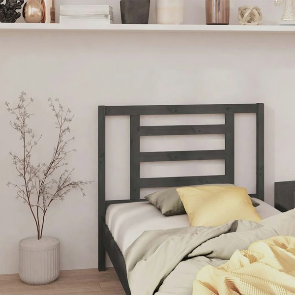 Berkfield Bed Headboard Grey 106x4x100 cm Solid Wood Pine