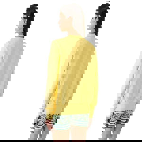 Casablanca Embroidered Sweatshirt Enoshima Beach Yellow Sweatshirt