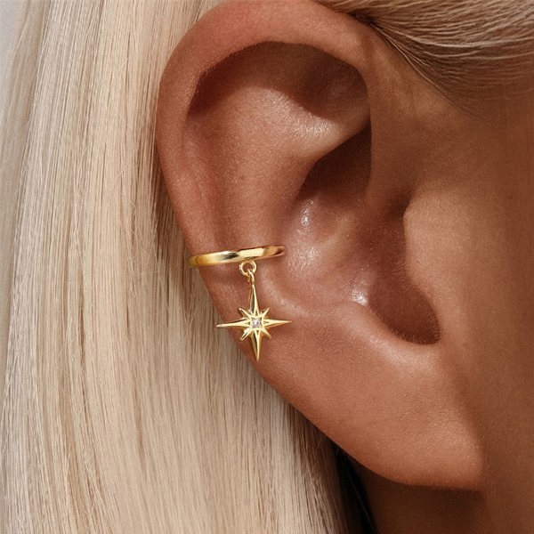 Gold Trip Star Drop Ear Cuff