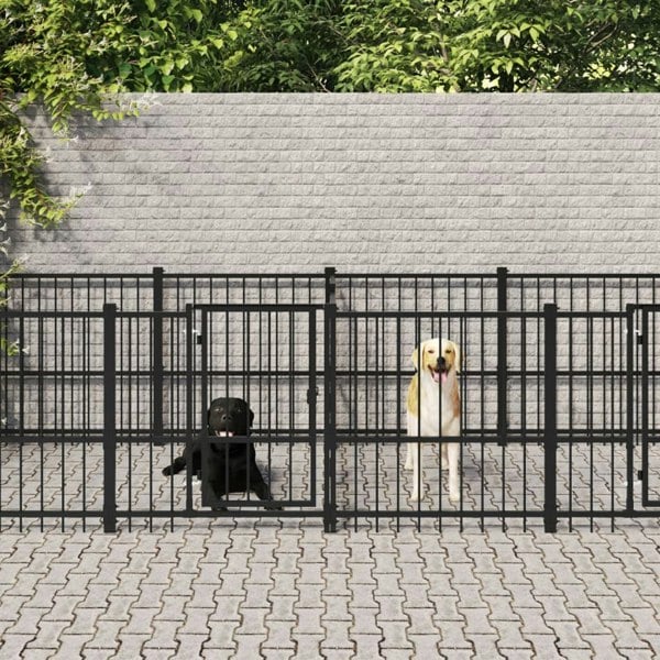 Berkfield Outdoor Dog Kennel Steel 7.51 m�__