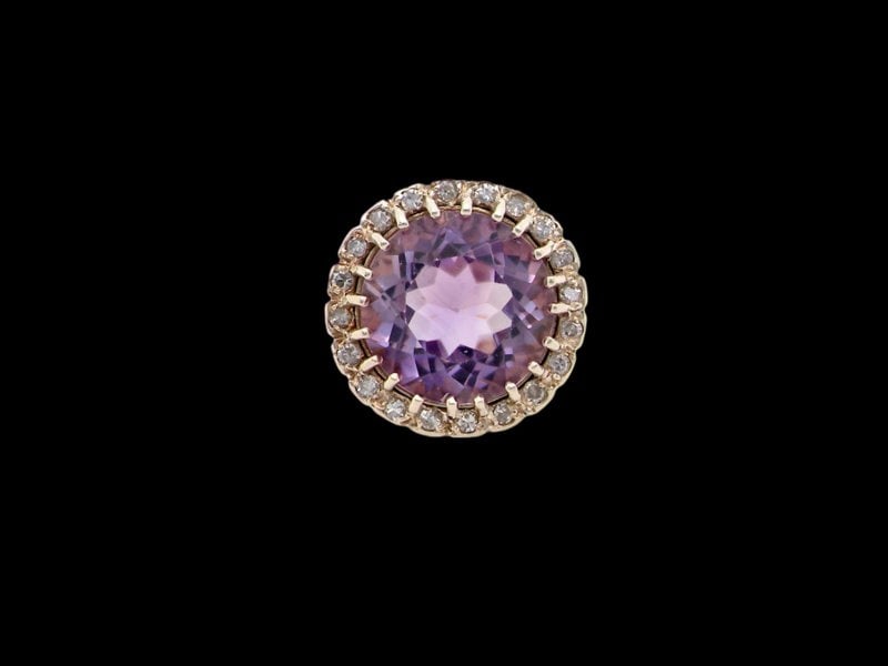 Vintage Tom A large Amethyst and Diamond cluster ring