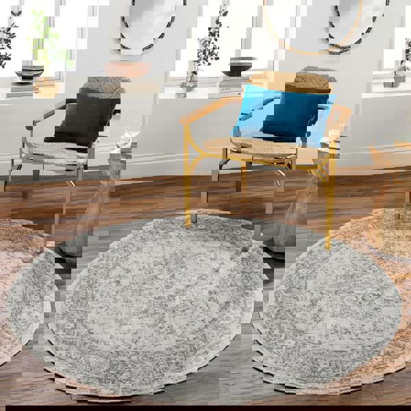 Livabliss Chester-Vintage Grey White Traditional Boho Rug