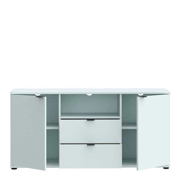Furniture To Go Ganymede TV Unit with Open Shelf, Drawer & 2 Doors in Light Grey