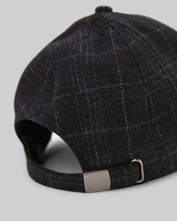 Steel & Jelly Black and Charcoal Thin Check Baseball Cap
