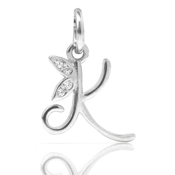 Say It With Winged Initial Charm - Sterling Silver