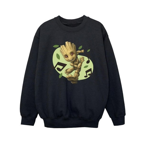 Marvel Boys Guardians Of The Galaxy Groot Musical Notes Sweatshirt - Black