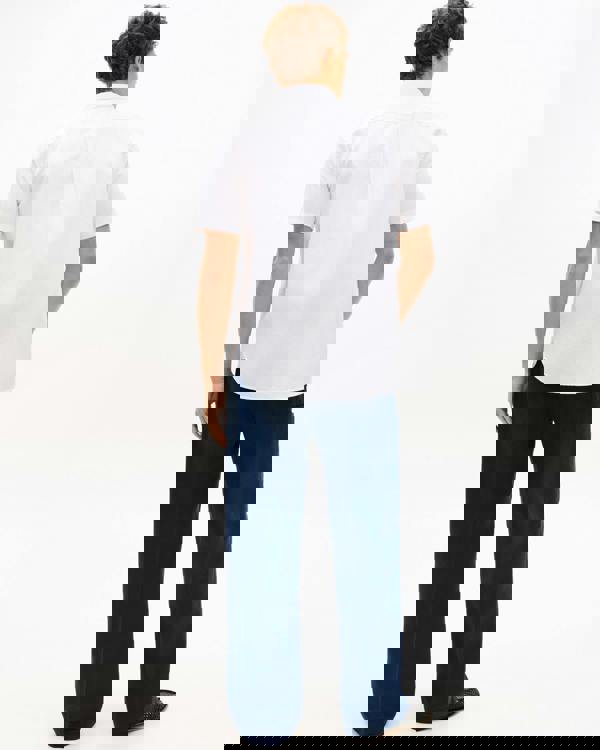 Tommy Hilfiger Linen Blend Solid Mens Short Sleeve Shirt - White