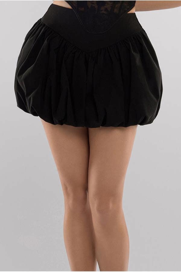 Bengaline Balloon Mini Skirt - Black SK34