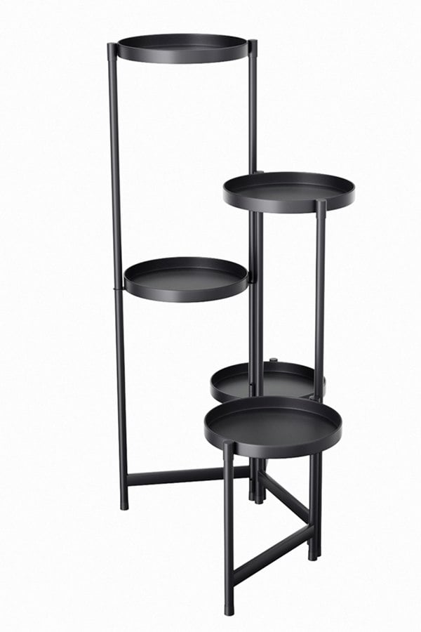 Living and Home 5-Tier Black Plant Stand Display Shelf