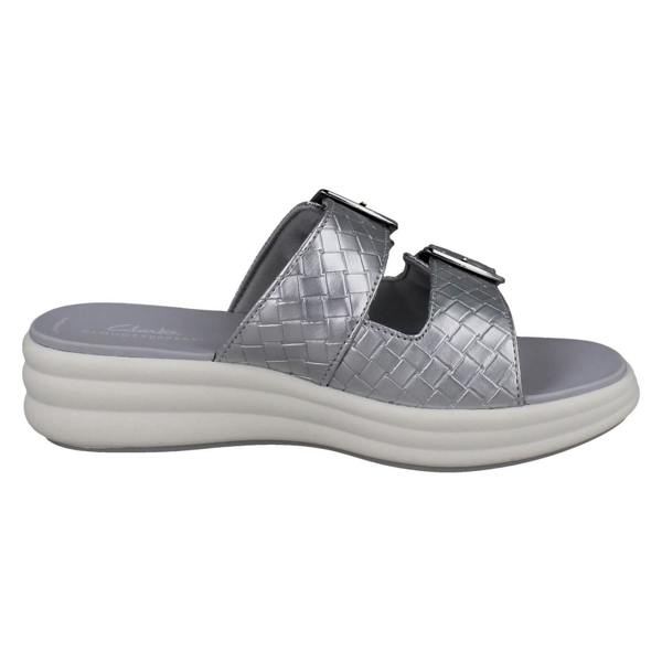 Clarks Ladies Clarks Cloudsteppers Woven Mule Sandals Drift Buckle