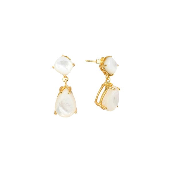 "Pure Elegance" White Onyx Stone Earrings - Lila Rasa