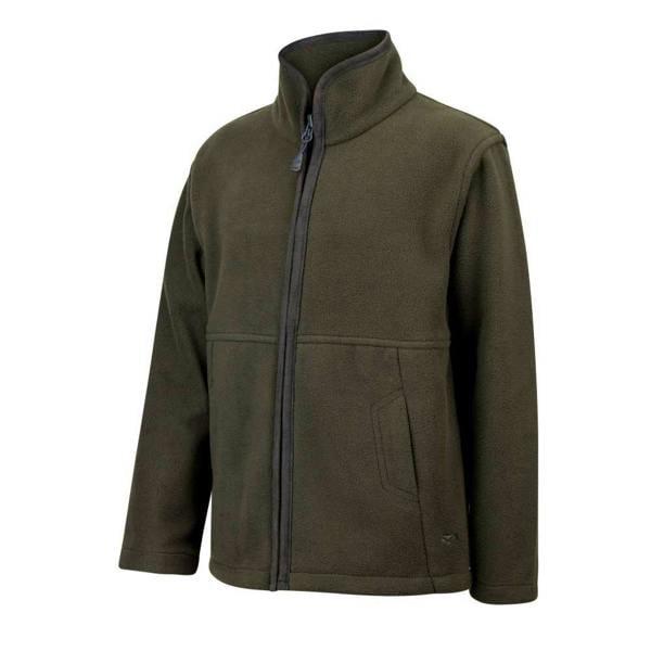 Dark Green Hoggs of Fife Woodhall  fleeceJacket with high collar