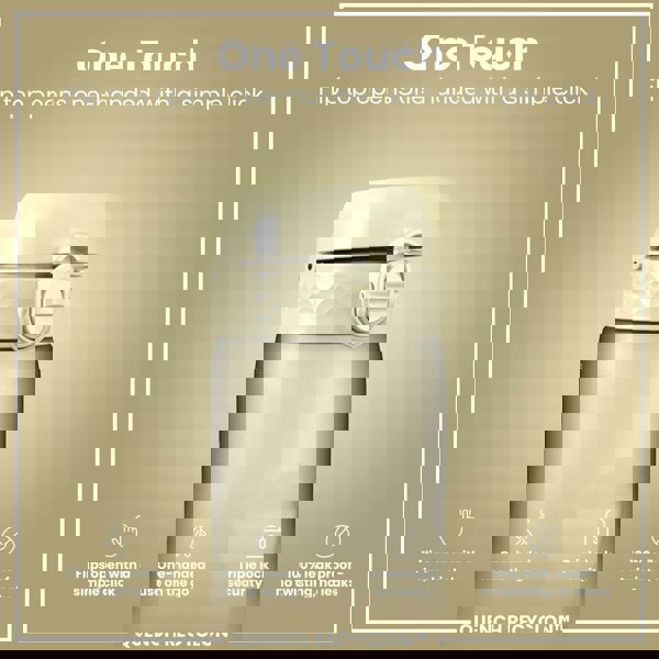 ION8 Leak Proof 1 litre Water Bottle, Recyclon, Creamy White, 1L