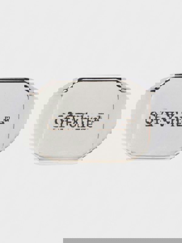 Off - White Rectangular Ring Silver - Supplied FashionOff White