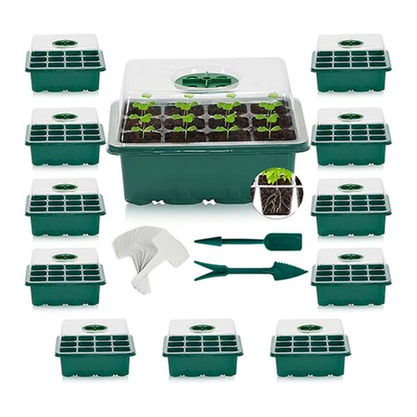 Dragodirect 6 Packs Seed Trays with Clear Lids Seed Propagator Set Garden