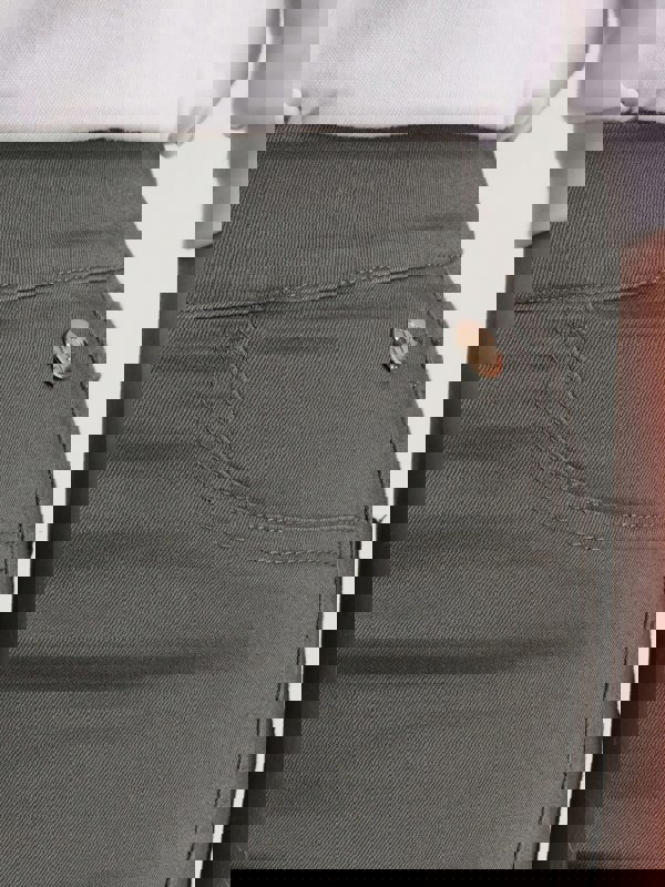 PennyPlain Pull On Jeans - Dark Sage Short