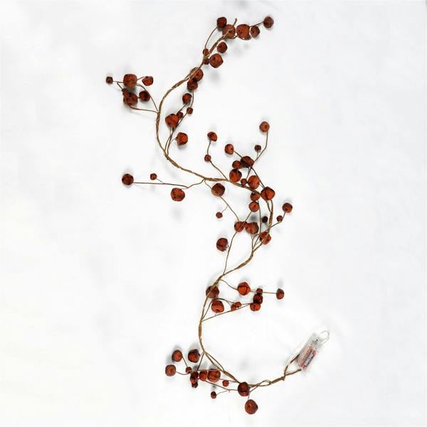 15cm Pre-Lit Hanging Garland Decoration Rustic Bells with 20 Warm White LEDs image 6
