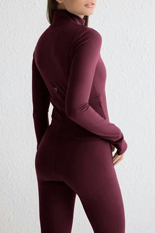 WOVCOR Thumbhole Knitted Sports Jacket