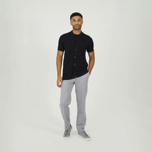 Brave Soul Navy Knitted Short Sleeve Shirt - Navy Image 3