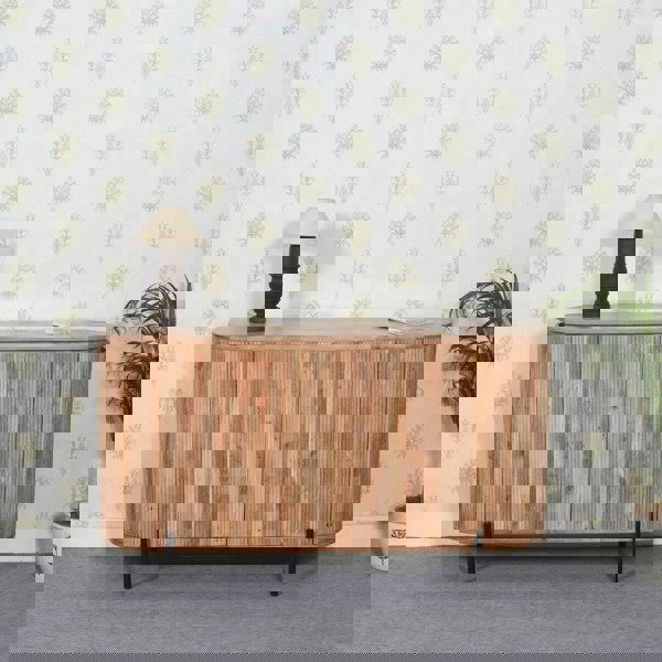IH Design Niles Solid Wood Sideboard With Metal Legs