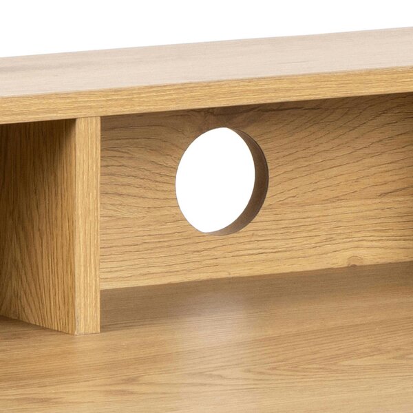 Wyld Haus Cyan 1 Drawer Office Desk Natural Oak Effect and Black