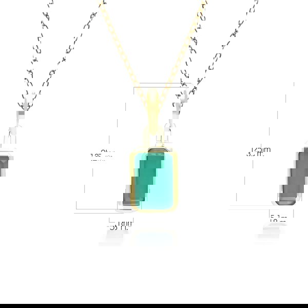 Gemondo Classic Baguette Chalcedony Pendant Necklace in 9ct Yellow Gold