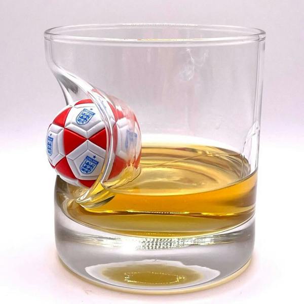 Personalised England Football Whisky Glass - alternative angle
