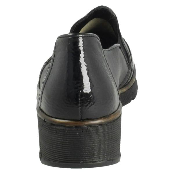 Rieker Ladies Rieker Brogue Detailed Slip On Smart Shoes 53776
