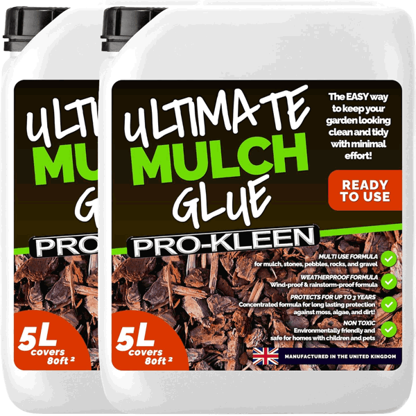 ProKleen Pro-Kleen Ultimate Mulch Glue 2 x 5L (Covers 160 ft2) Binder For Gravel, Stones, Slate & Mulch