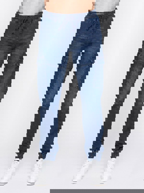 Crosshatch Malimore Cargo Cuff Jeans Dark Wash