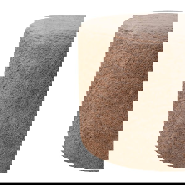 Artisan Furniture Mocha Faux Fur Round Footstool