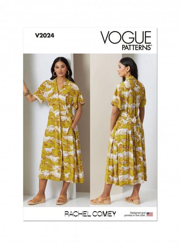 Vogue Sewing Pattern 2024, Dresses for Women, H5(6-8-10-12-14) - Advanced