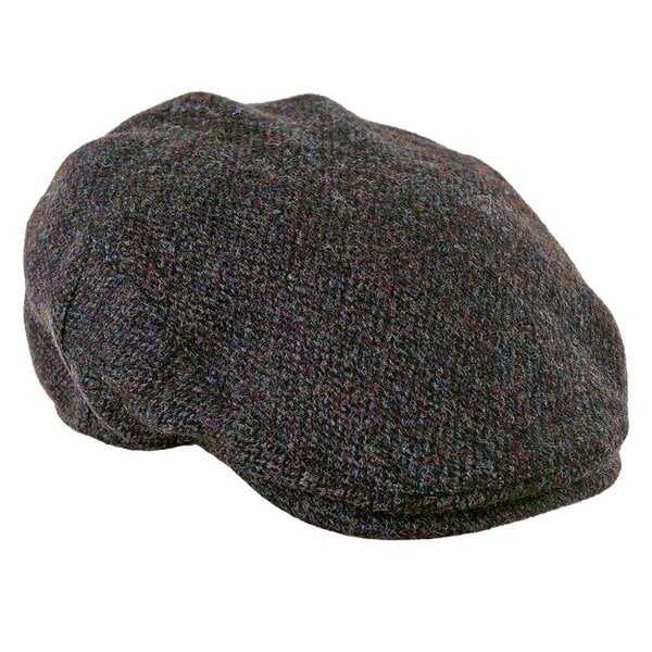 Heather Hats & Accessories Genuine Harris Tweed Wool Flat Cap, Satin Lining, Outdoor Wear, Barleycorn Brown