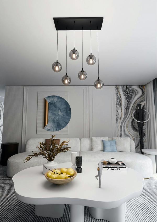 Emibig COSMO Pendant lamp  6 x E14 Black with Graphite Shade
