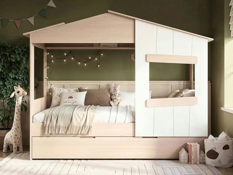 Flair Dreamland House Bed with Trundle Oak